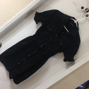 Button up casual work dress with belt